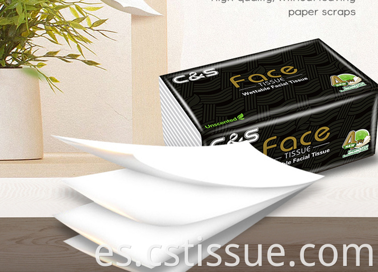 Biodegradable 120 hojas 4 capas de tejido facial suave Absorbilidad Fuerte papel higiénico